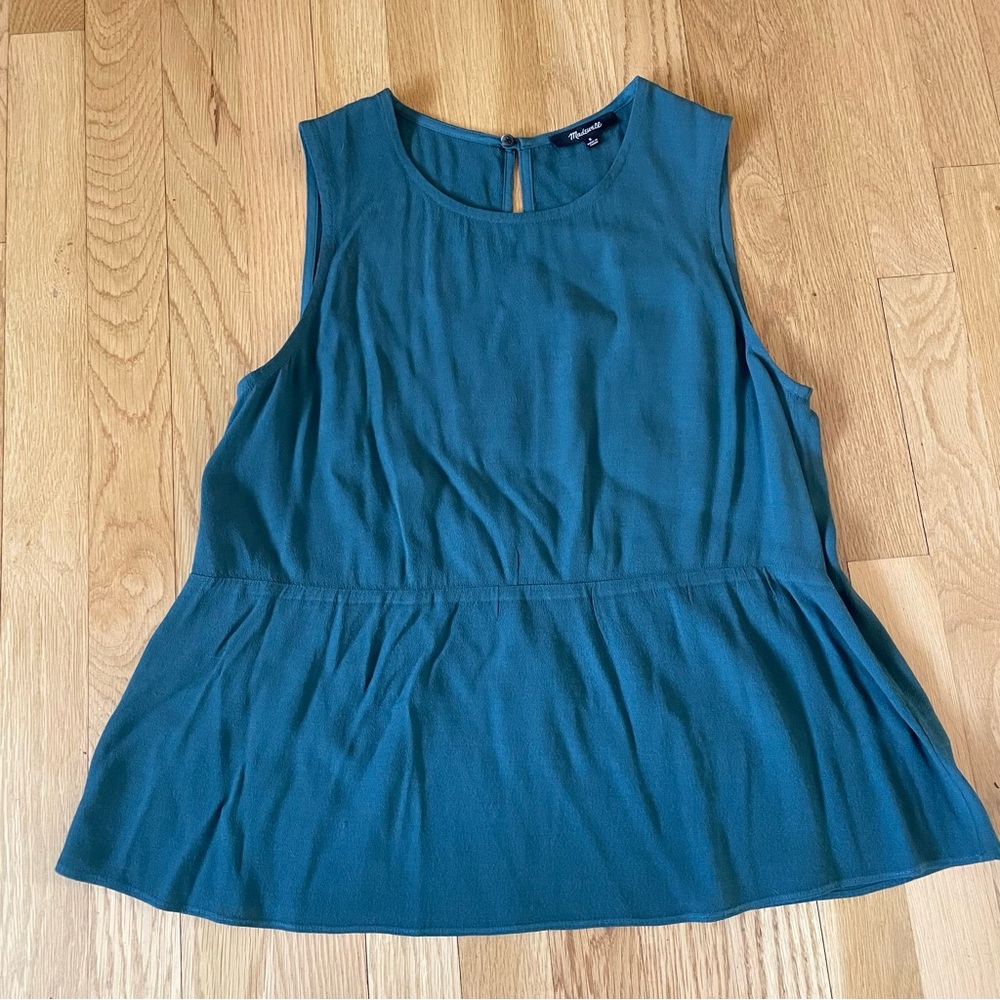 Madewell Sleeveless Peplum Blouse Sz-Sm